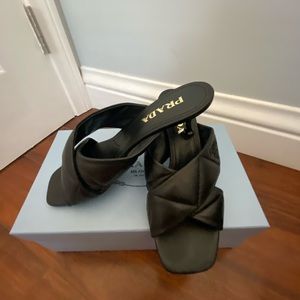 Prada quilted kitten heel